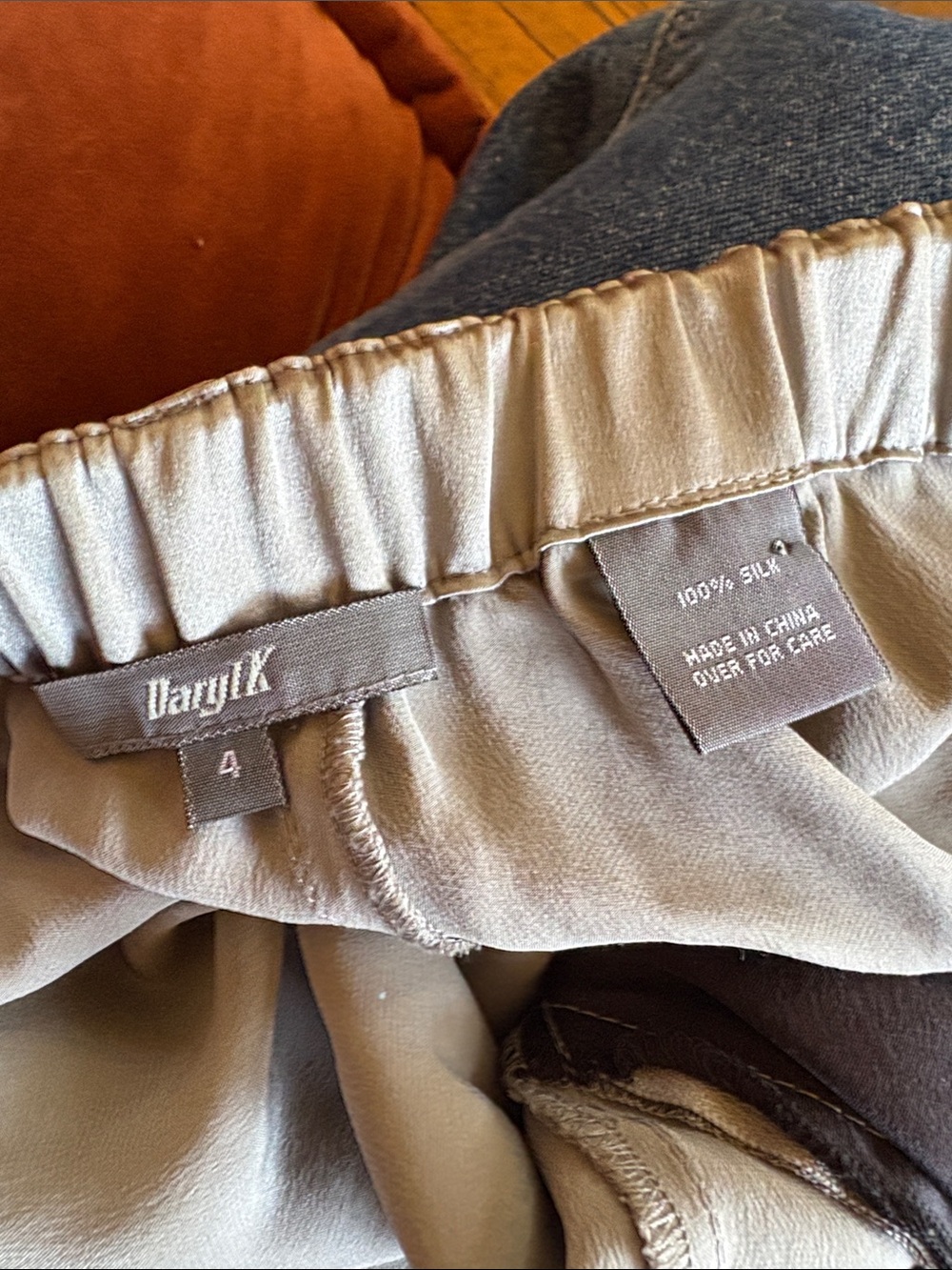 Daryl K Silk Silver Drawstring Pants - Picture 5 of 5